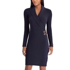 Ralph Lauren Deep Eggplant Purple Sweater Knit Dress